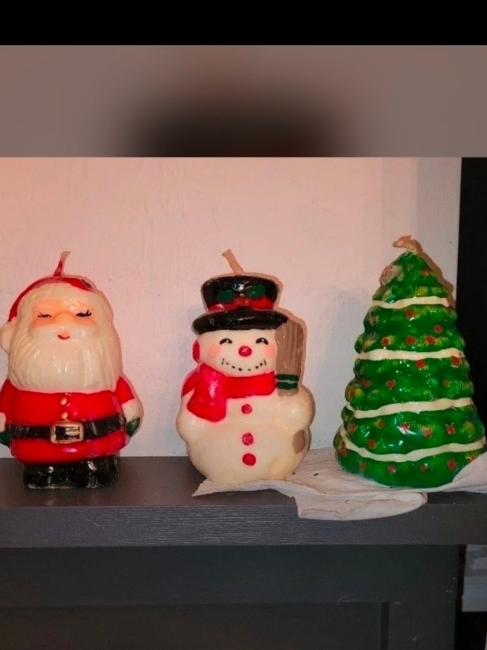 Vintage Christmas Candles - Santa, Snowman, Tree